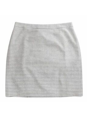 Talbots Petite Black White Striped Knit Pencil Skirt 14P Lined Cotton Blend NWT